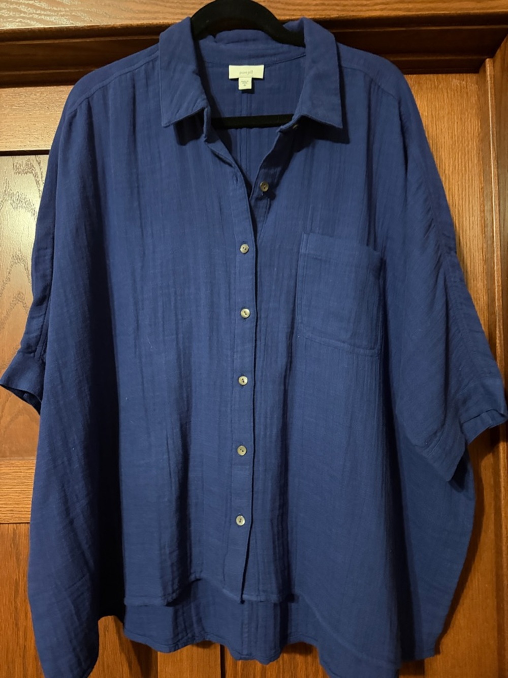 J. Jill Navy Pure Jill Button-Front Shirt